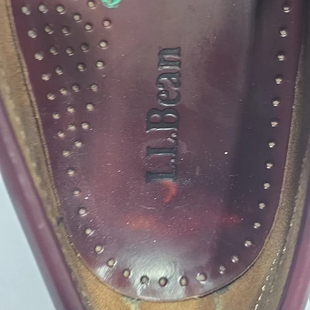 VTG L.L. Bean Penny Loafers Men's Size 9D Burgundy Leather Dress Shoe Slip On
